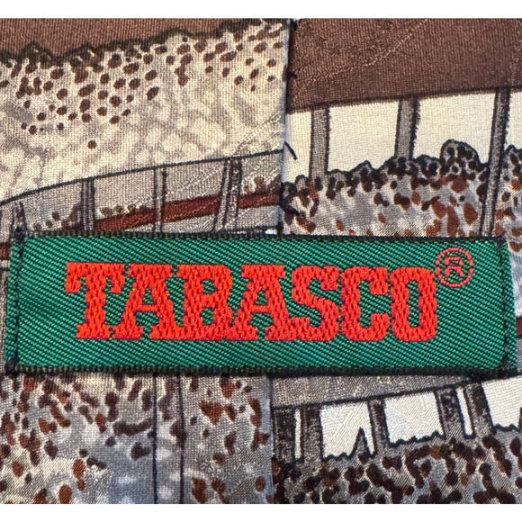 Vintage Tabasco Baseball Novelty Necktie 100% Silk Made in USA 60” x 4” - Picture 10 of 12